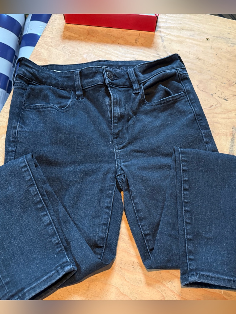 American Eagle Outfitters Men's Black Slim Straight Jeans